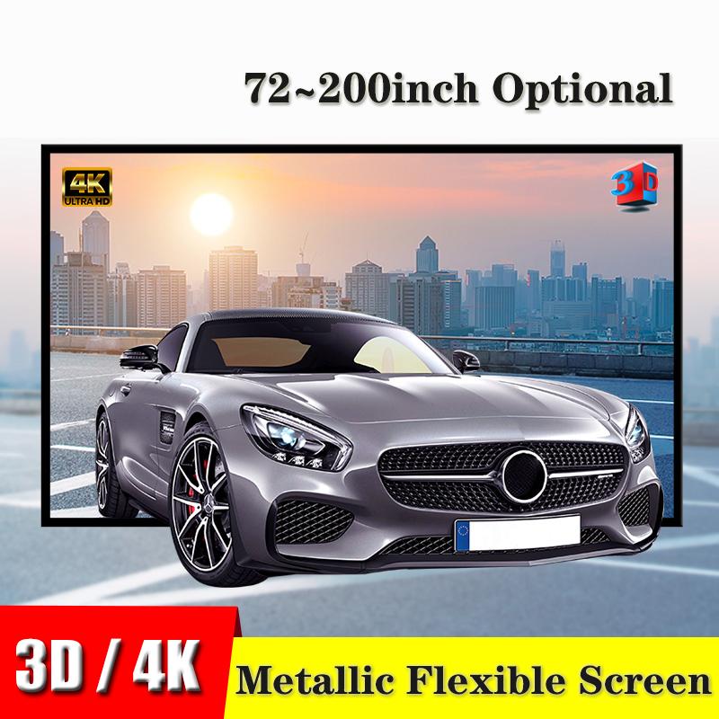 

3D 4K Metallic Flexible Fixed Frame Projector Screen 6.5cm Border Flocking Aluminum Alloy Frame for Home theater Office meeting