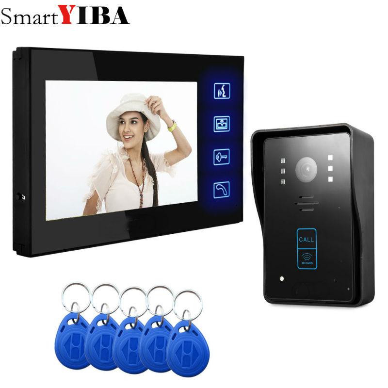 

SmartYIBA 7inch Video Intercom Entry Door Phone System 700TVL Touch Key Waterproof RFID Access Camera FREE SHIPPING