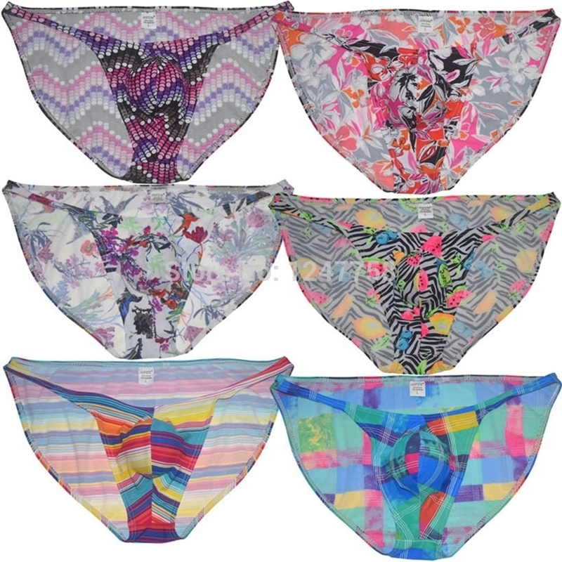 

Sexy Mens Stretchy Floral Briefs Bodybuilding Competition Posing Trunk Bulge Briefs Slip HommeMan Underpants Brief Underwear 201112, Blue checks