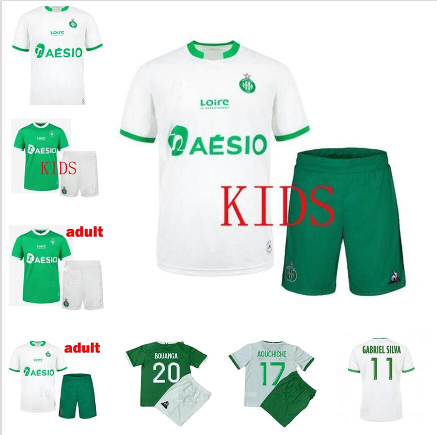 

MEN+KIDS 20 21 maillot ASSE Soccer Jersey 2020 2021 AS Saints-Étienne BOUANGA KHAZRI YOUSSOUF BOUDEBOUZ HAMOUMA Men Football shirt equipment, Brown