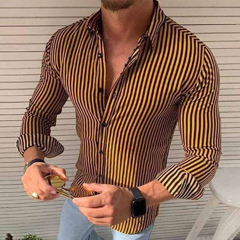 Chemise Hommes à rayures cols géométriques Collier Collier quotidien Sortir Patchwork Print Housses à manches longues Basic Streetwear Blanc Roug