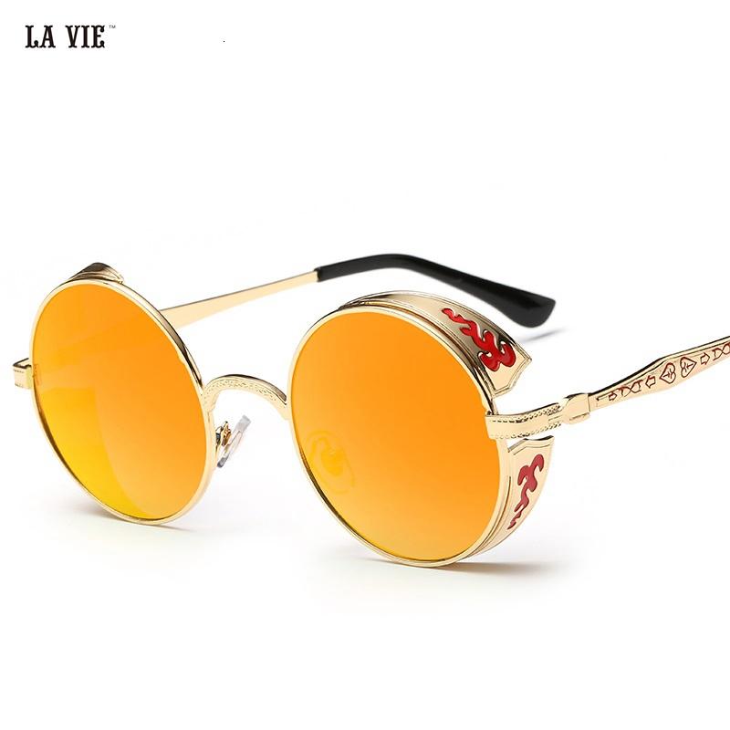 

2020 New Fashion Designer Steampunk Glasses Sunglasses Women Pattern Round Sunglasses Women's Sun Glasses