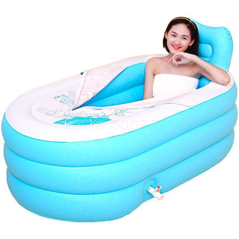 

Inflatable Bath Barrel Adult Bath Barrel Household Thermal Insulation Whole Body Portable Folding Bathtub Female