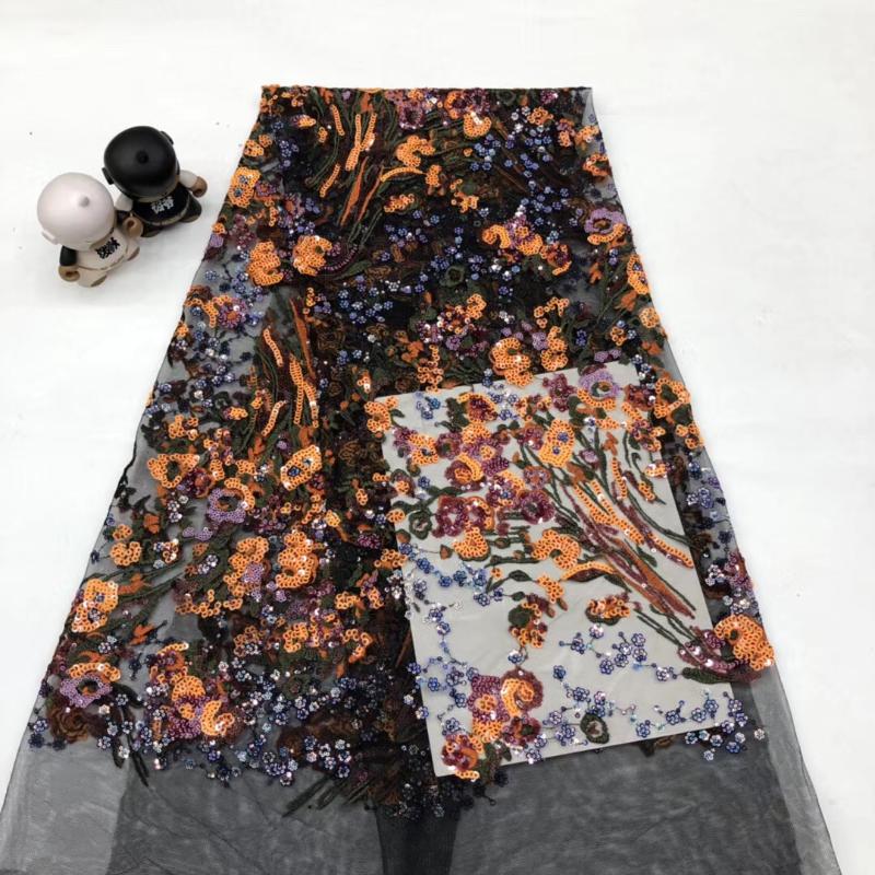 

African sequined tulle lace fabric 2020 high quality French lace fabric embroidered Nigerian for women XX3702