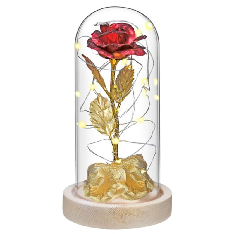 

Glass Cover Simulated Rose LED Light Valentine's Day Adornment (Assorted Color