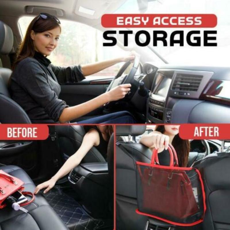 

Plus Pocket Upgrade Car Net Pocket Handbag Holder Pet Net Barrier Bag Documents Phone Valuable Items Storage Bags Auto Accessory