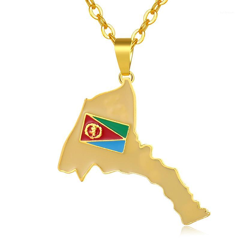 

Eritrea Map Flag Pendant Necklaces Women Men Gold Color Ethnic Jewelry Africa Maps of Eritrean Bijoux Femme1