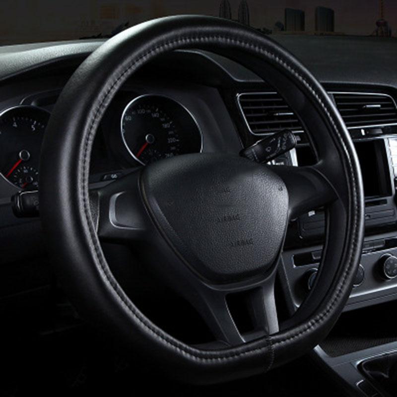 

D Ring Shape Steering Wheel Cover Breathable Hole Genuine Leather Auto Steering-Wheel Covers For Auto Car Interior Accessories