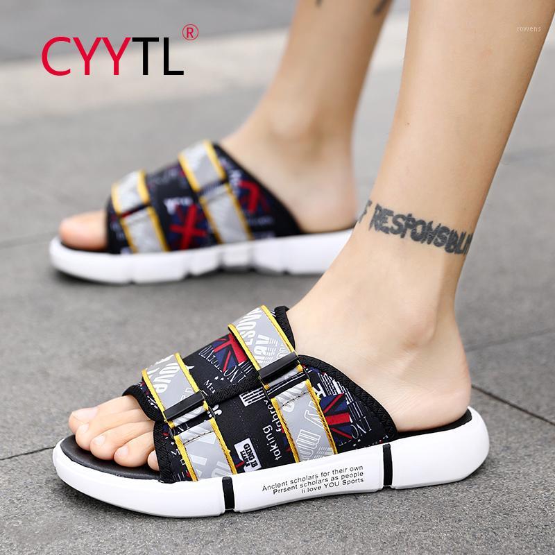 

CYYTL Men Slippers Casual PU Leather Beach Slipper Sandals Summer Slip on Home Flat Bathroom Flip Flops Chinelos Masculino1, Black 393