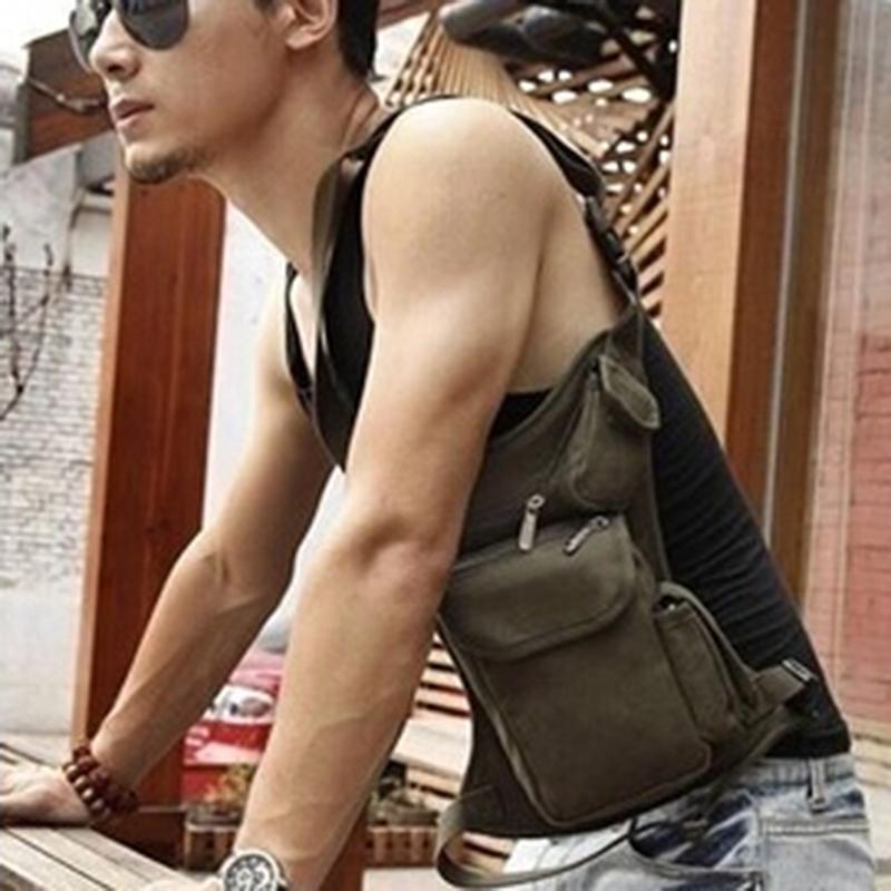 

Men Tactical Travel Riding Motorcycle Bag Portable Waist Messenger Bag Casual Drop Thigh Leg Pouch, Army green