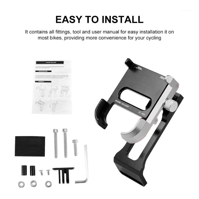 

Aluminum Alloy Bicycle Phone Holder Motorcycle Handlebar Mount Bicycle Phone Holder Frame Suitable For Mobile Aluminum1