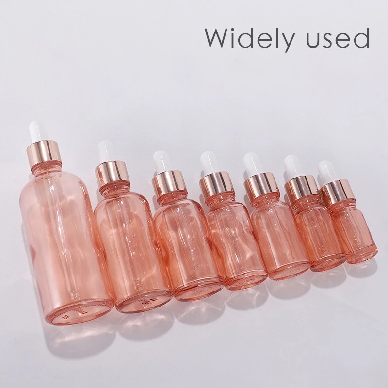 

Pink Glass Dropper Bottle 5-100ml Aromatherapy Liquid Essential Basic Perfume Tubes Massage Oil Pipette Refillable Bottles