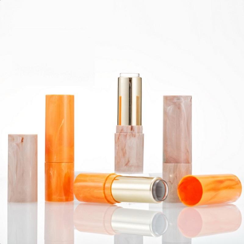 

50 pcs/lot Empty Lipstick Lip Tubes Plastic Marble Yellow Makeup Packaging DIY Cosmetic Lipstick Containers1