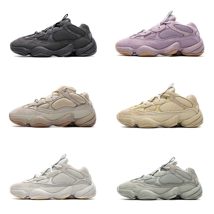 

Mens Kanye West 500 Sneakers Womens Blush Stone Soft Vision Salt Bone White Utility Black Super Moon Yellow Running Shoes, Shown