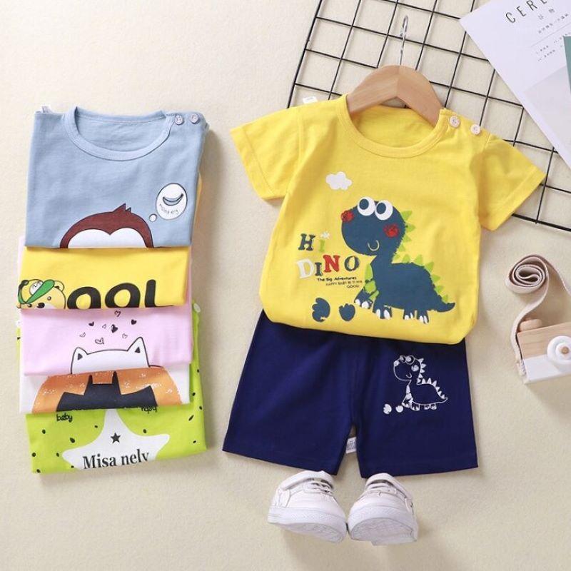 

2020 Kids Clothes Toddler Boys Cartoon Outfits Baby Girls Summer Tees Suits Children Clothing T-shirt + Shorts for baby kids1