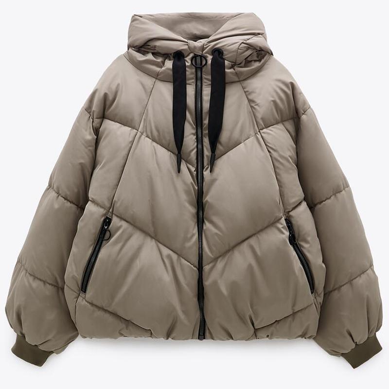 

Autumn Winter Thick Warm Hooded Parkas Coat Women Korean Solid Zipper Jacket Outwear Female Casual Loose Overcoats Ladies Mujer, White