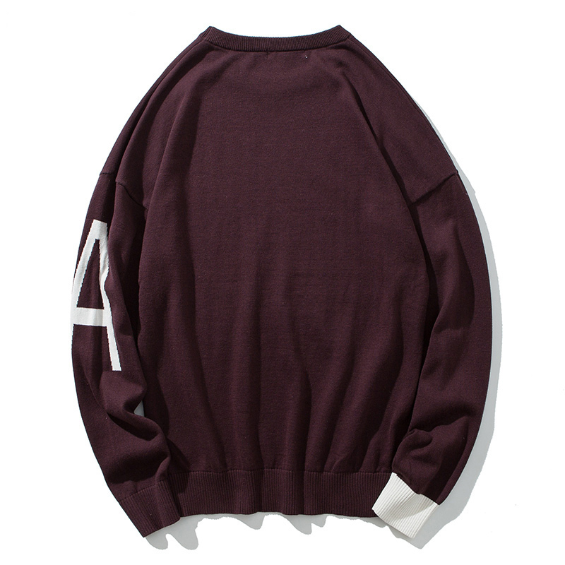 

2021 New Winter Clothes Cotton Mens Pullovers Clothing Fashion Embroidery Letter a Oversized Sweater o Neck Size 3xl Bmf5, Blue