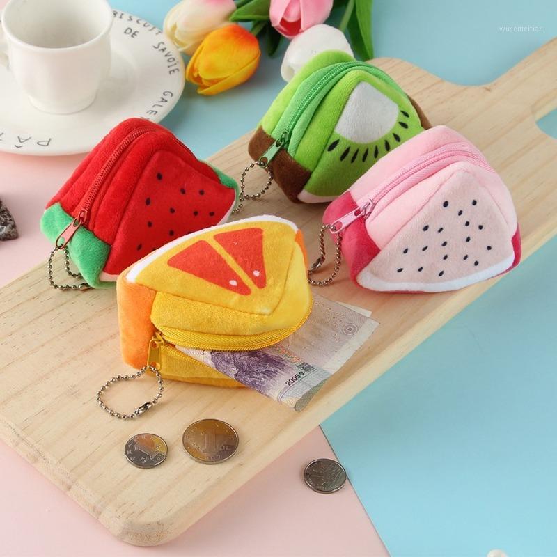 

2020 new student wallet cartoon creative plush triangle coin purse coin purse women's1, Orange