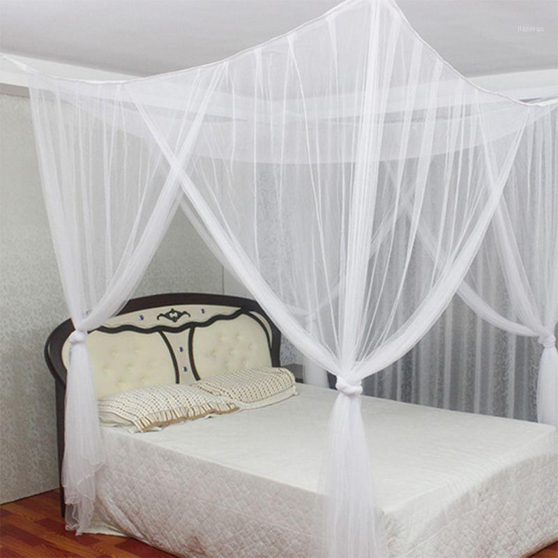 

Newest Princess Lace Canopy Mosquito Net Four Corner Post Bug Insect Repeller No Frame Full Queen King Size Bed Mosquito1