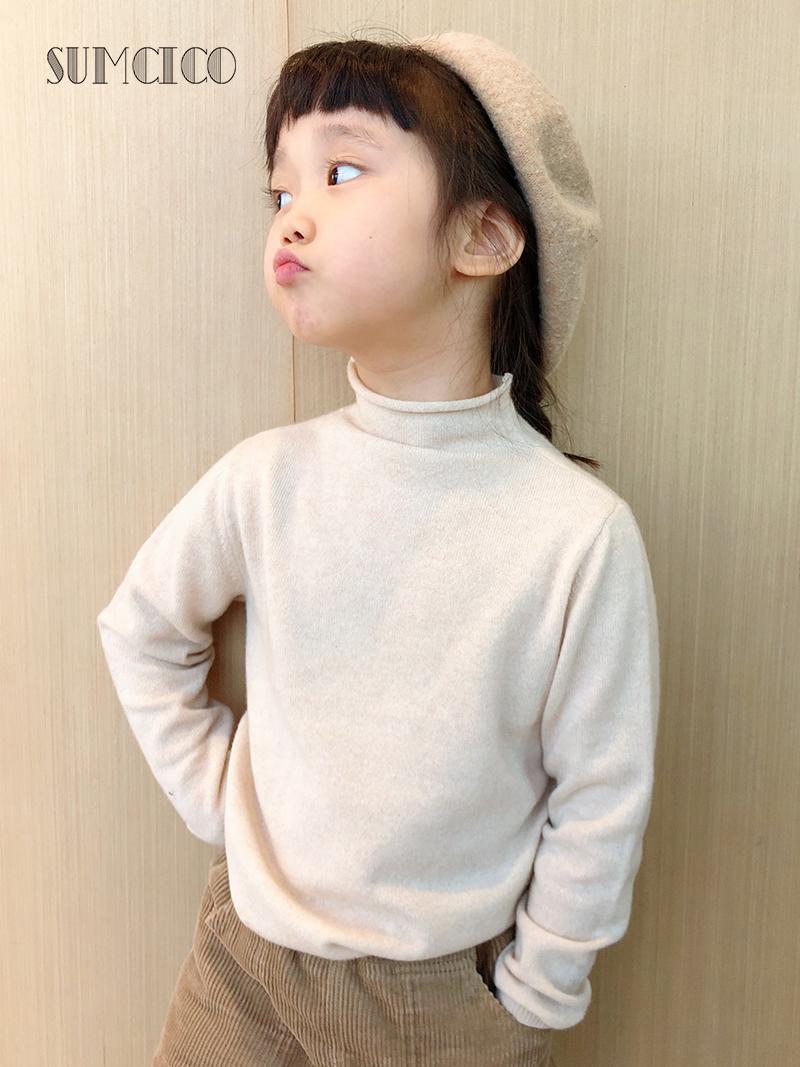 

Sumcico Kids Sweater Cashmere Moms Sweater Boys Girls Knit Top Womens Cashmere Knit Top Parent-child outfit Age2-14Y, Beige