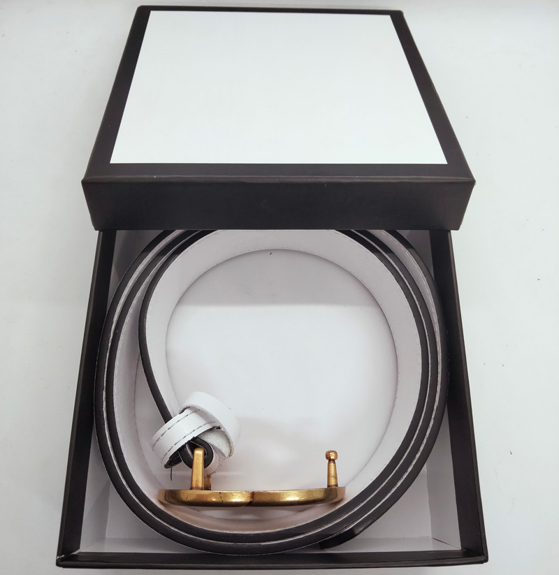 

Men Women Solid Belt Womens Genuine Leather Black And White Color Bronze g buckle Designer Cowhide Belt For Mens Luxury Belt 38mm with box