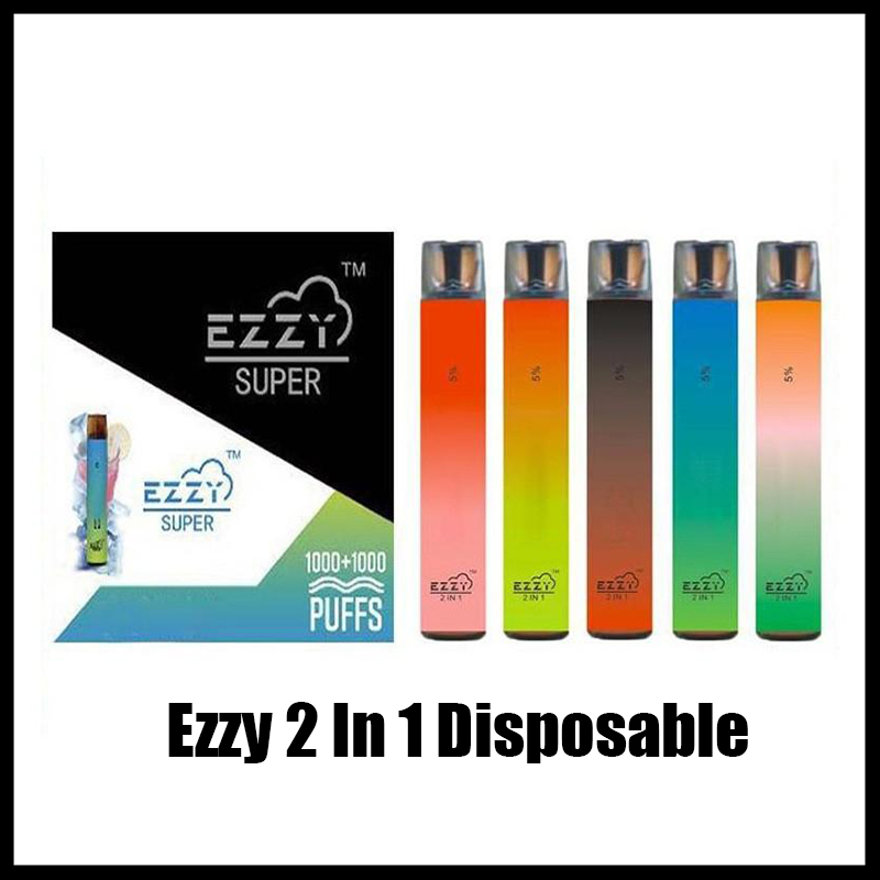 

Original Ezzy Super 2 In 1 Design Vape Disposable With 900mah Batterry 6.5ml Pod 2000 Puffs PK Lux Air Bar Kangvape Onee DHL free