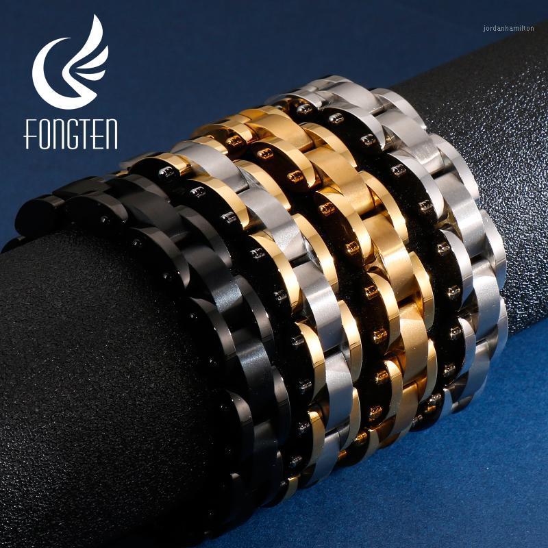 

Fongten Classic Watch Wristband Bracelet Gold Silver Black Stainless Steel Viking Customize Bracelets Mens Fashion Jewelry1