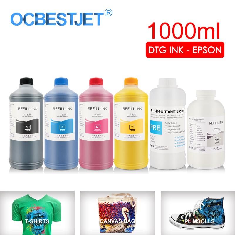 

1000ML DTG Ink Textile InK Garment For DX5 DX6 DX7 DX10 Printhead For 1390 R1900 R2000 F2000 F2100 (7Color Optional