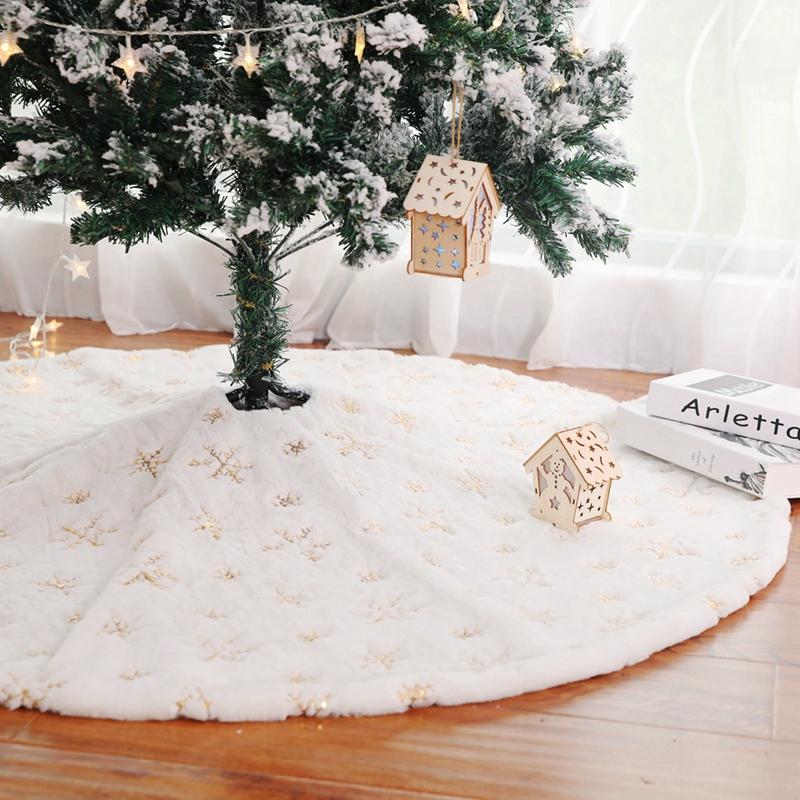 

2020 New Christmas Tree Skirt Plush Sequins Embroidered Christmas Tree Skirt Apron Holiday Festive Party Ornaments Supplies