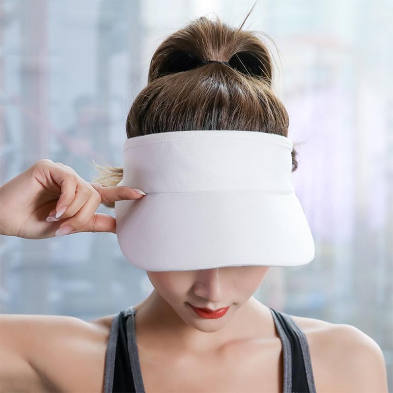 

Women Casual Visor Hat Empty Top Headband UV Protection Sunproof Adult Baseball Cap Adjustable Cycling Solid Outdoor Sports, Yellow