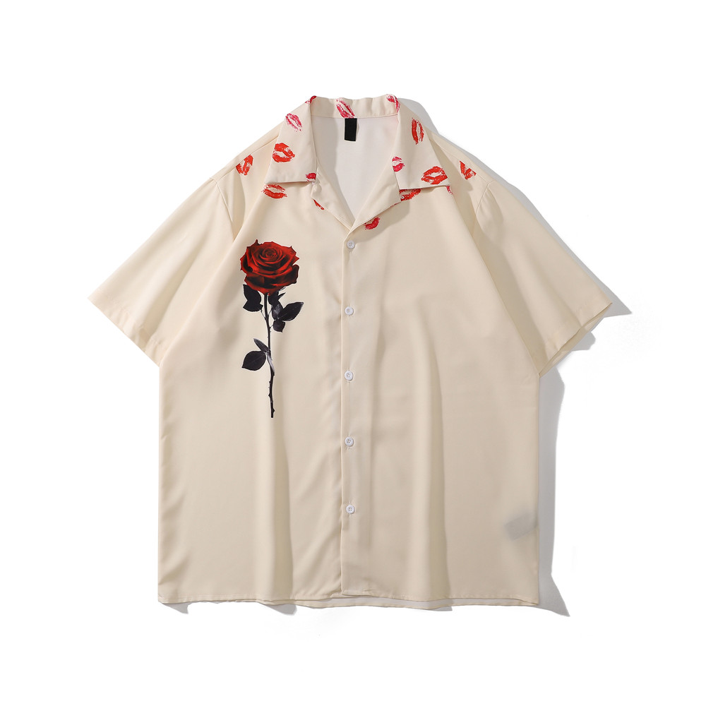 

Floral Vintage Shirts Men Summer Holiday Beach Men's Shirts Streetwear, White;black