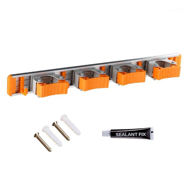 

Anti-rust Multifunctional Slidable With Hooks Storage Wall Mounted Mop Holder Rack Kitchen Bathroom Waterproof Broom Organizer1