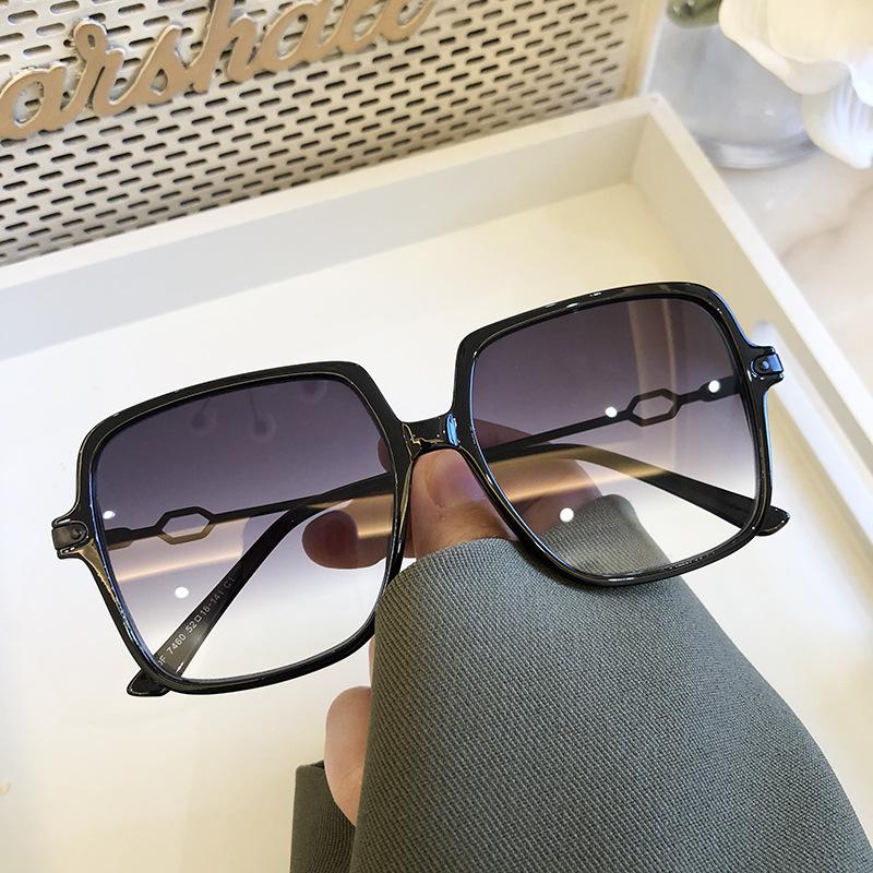 

Sunglasses Ins Round Fashion Women Big Frame Tide Square Anti Ultraviolet Men's Blue Light Flat Lens Eyewear