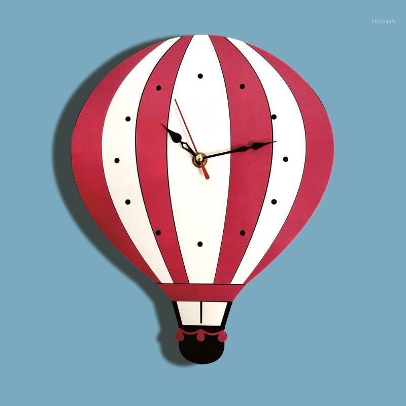 

M.Sparkling 2021 Cartoon Air Balloon Wall Clock Mute Clocks Colorful Acrylic Watch Unique Gift For Children1