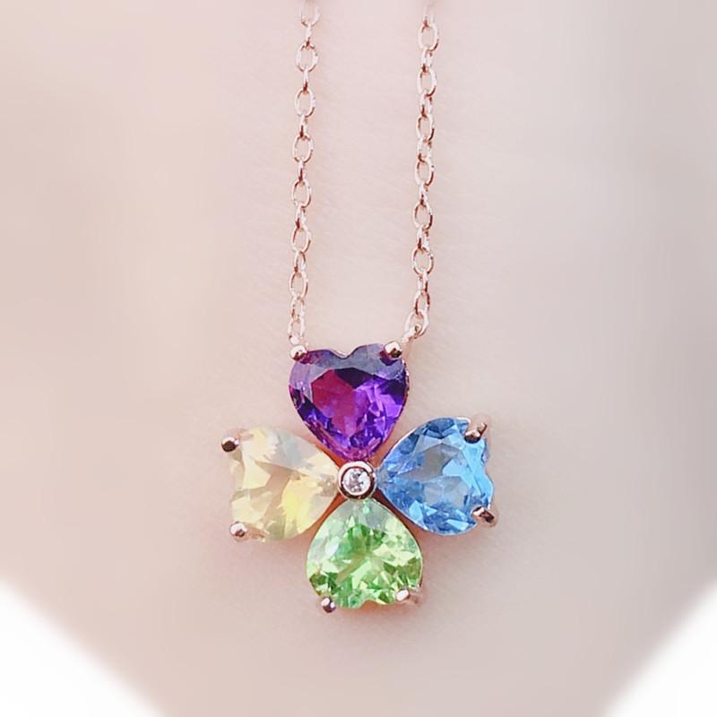 

Other Natural Real Citrine Peridot Amethyst Topaz Necklace With Pendant 925 Sterling Silver Fine Jewelry For Men Women J211220