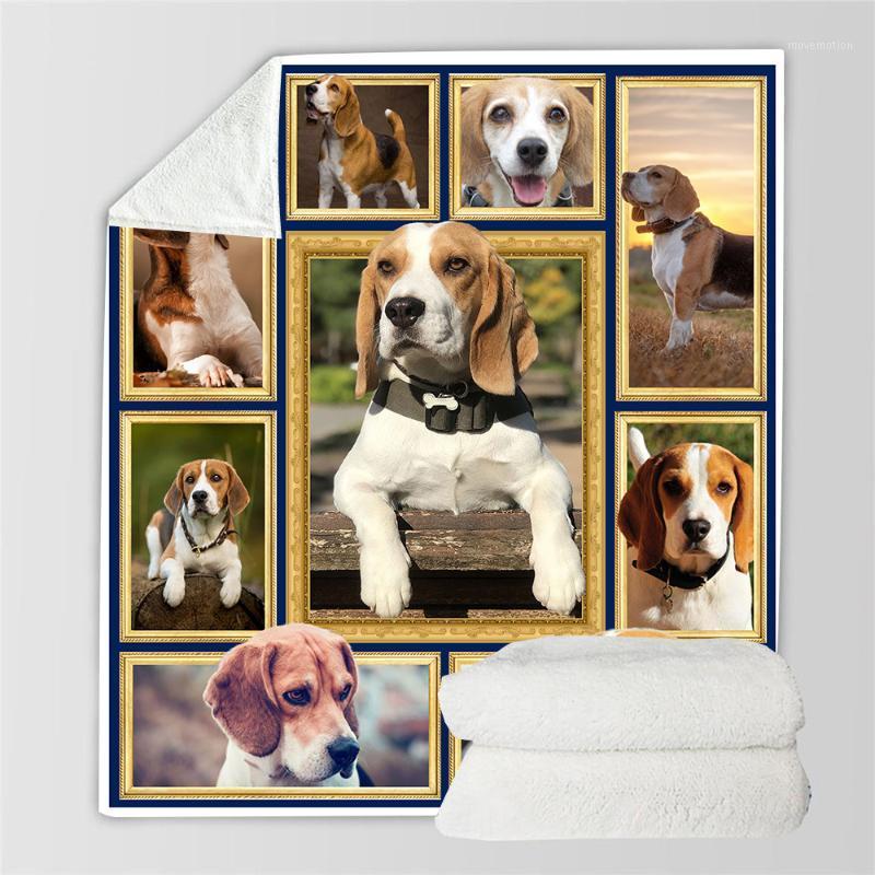 

English Foxhound 3D Printed Fleece Blanket for Beds Hiking Picnic Thick Fashionable Bedspread Sherpa Throw Blanket1