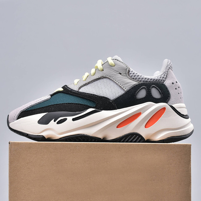 

With box Wave Runner 700 casual Shoes Solid Grey White Orange OG WaveRunner Mens Womens kanye weast 700s classic casual Shoes 3M Material, Static