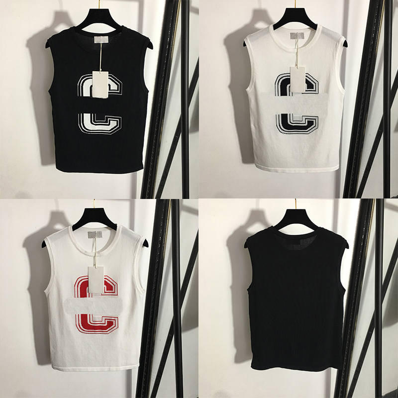

Lady Brand Tanks Tops Fashion Letter Print Knit Vests 3 Colors Sleeveless Elastic Charm Women Camis Vest, Black