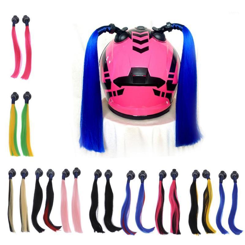 

35cm Pigtails for Helmets Works on Helmets Hair Decoration for Motorcycle1, Pink
