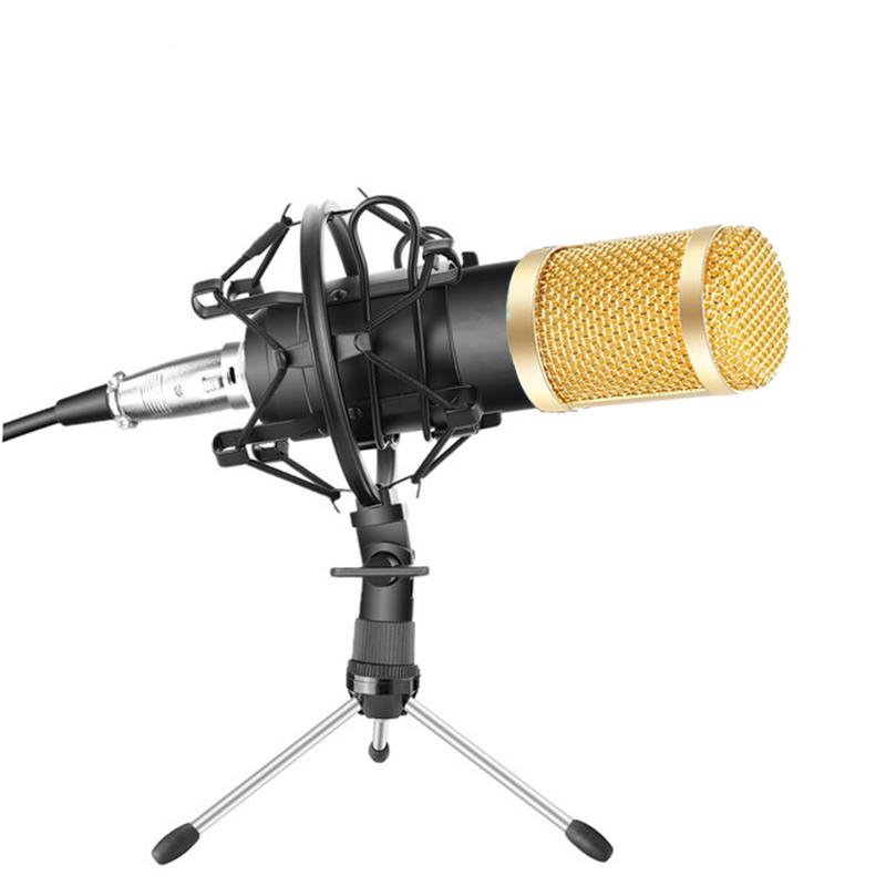 

Condenser Microphone With Metal Bracket Professional Microphone Kit Condenser Studio Broadcasting Vocal Recording Mic