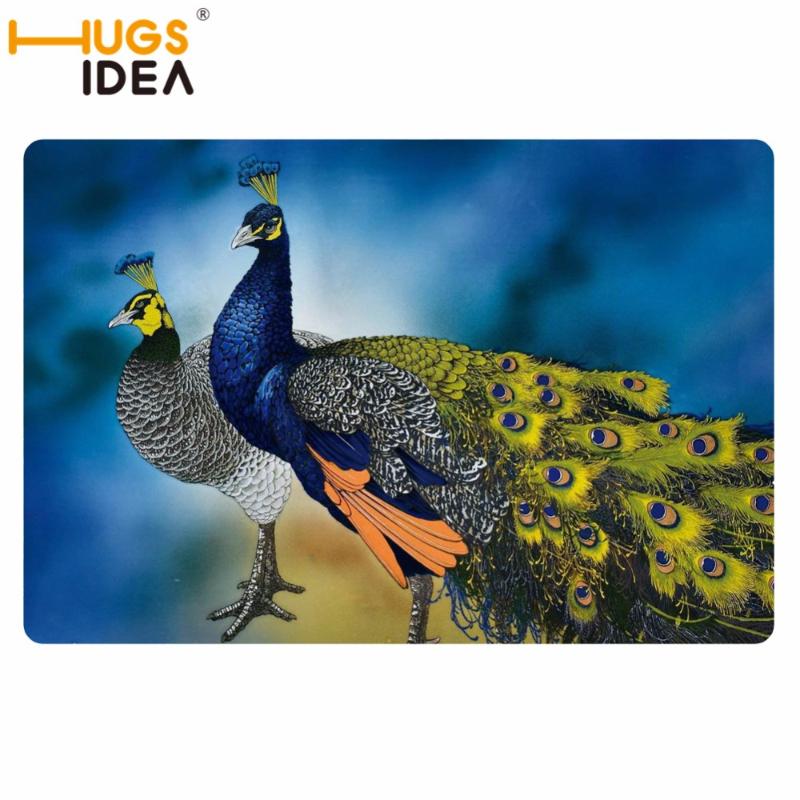 

HUGSIDEA Home Decorative Funny 3D Peacock Print Door Carpets Hotel Living Room/Bedroom Floor Mat Entrance Indoor Doormat, L2850u