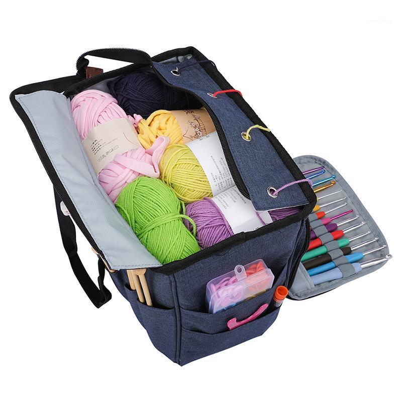 

Household Organizer Knitting Bag Portable Yarn Crochet Bag For Wool Crochet Knitting Needles Sewing Supplies Sets1