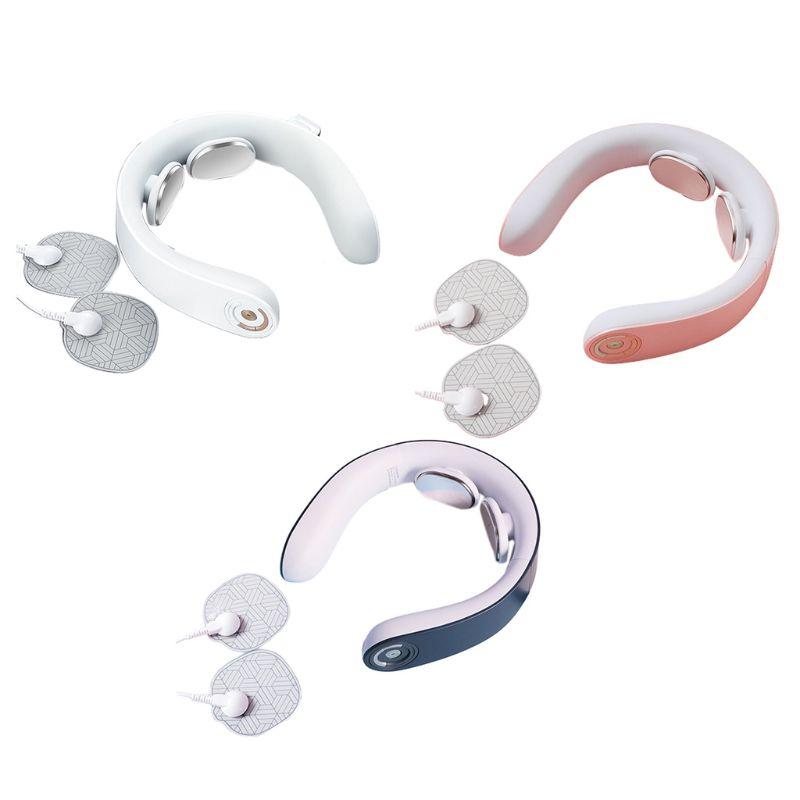 

Neck Massager with Heat Intelligent Wireless Electric Pulse Massager Portable 4D Travel Cordless for Home Office Use