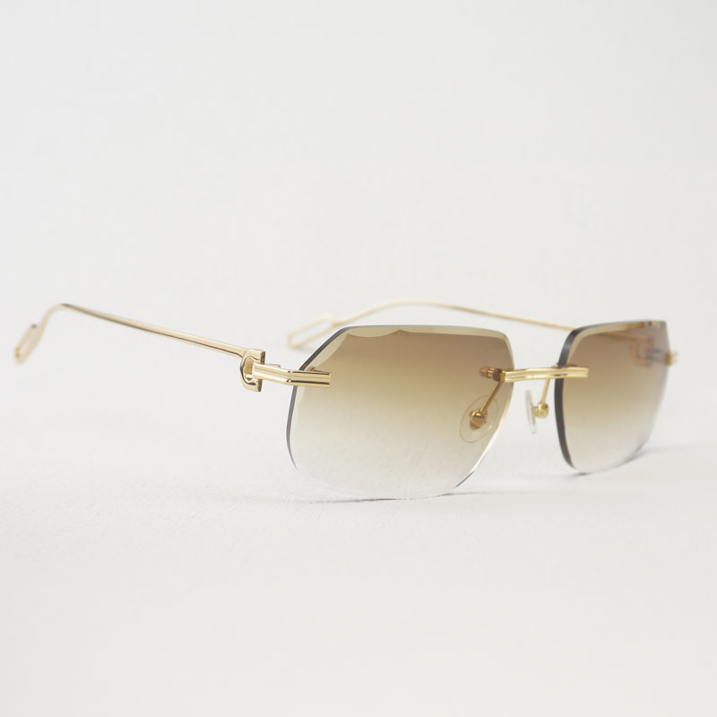 

Vintage Randloze Zonnebril Mannen Vrouwen Outdoor Diamond Cut Gafas Clear Bril Maaltijd Frame culos Shad Met Case