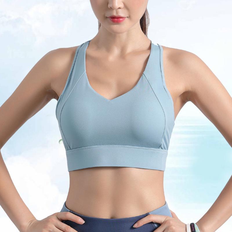 

1 Pc Sports Vest Shockproof Gather Sports Underwear Yoga Suit Adjustable Wear Fitness Beautiful Vest for Ladies Girls (Size1, Sky-blue