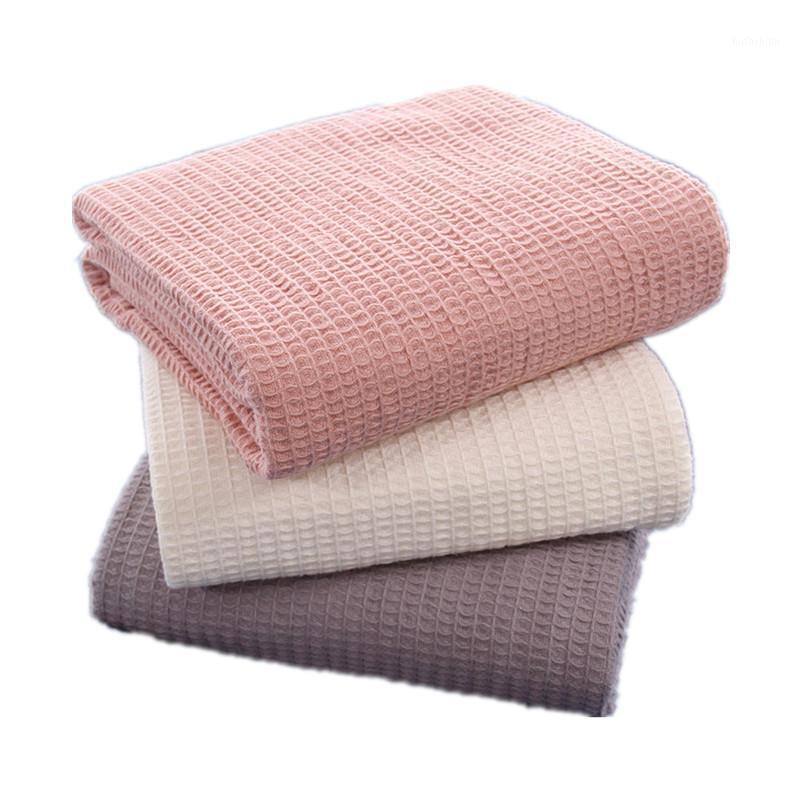 

Pure Cotton Waffle Blanket For Bed Sofa Plain Quilt Towel Quilt Women Wrap Blanket Travel Throw1