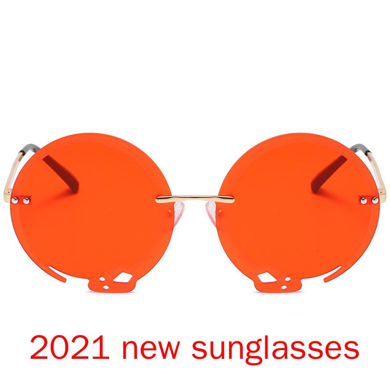 

Green Frameless Retro Sunglasses Mirror Women 2021 Uv400 High Quality Round Frame Male Sun Glasses Rimless Men Black NX