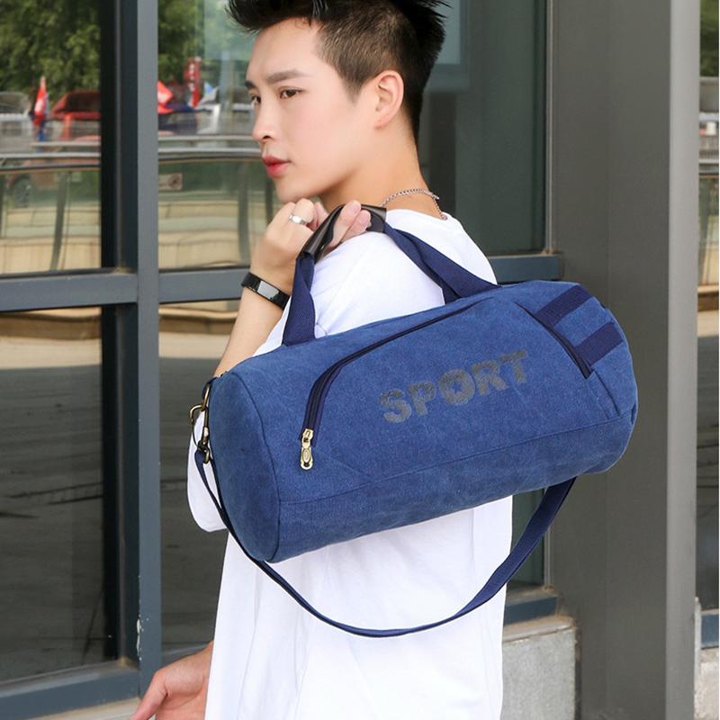 

Unisex Travel Handbag Men Women High Quality Canvas Shoulder Bags Large Capacity Luggage Crossbody Bag Sports Gym Bag XA410F, Black
