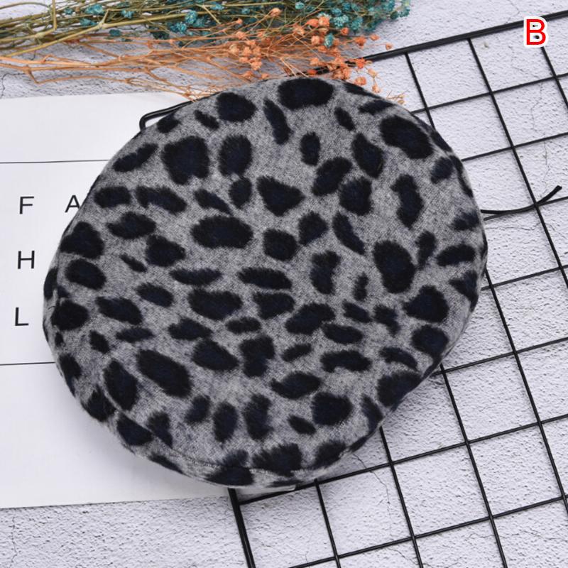 

Winter Elegant Wool Leopard Beret Women Casual Streetwear Warm Beret Hat Cap Autumn Party Club Female Beanie