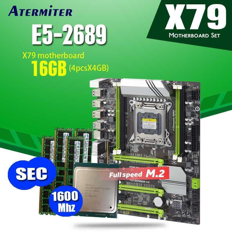 

X79 Turbo motherboard LGA2011 ATX combos E5 2689 CPU 4pcs x 4GB = 16GB DDR3 RAM 1600Mhz PC3 12800R PCI-E NVME M.2 SSD1